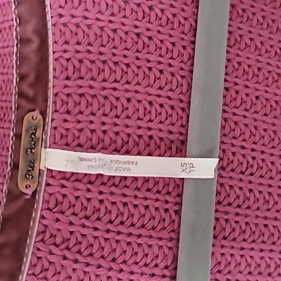 Free People cotton bell sleeve crop sweater Mauve Sz XS Boho Inde Hippie - Picture 5 of 10